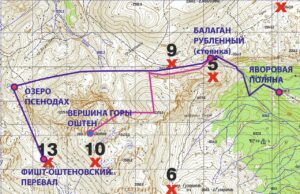 Поход в горы. Маршрут